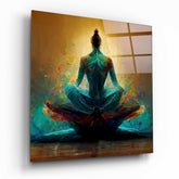 Meditation Glass Wall Art  || Designer Collection.